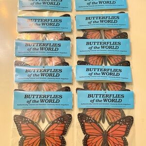 10 NEW 1997 adhesive Monarch Butterflies, 8” x 5” each, for any surface, decor